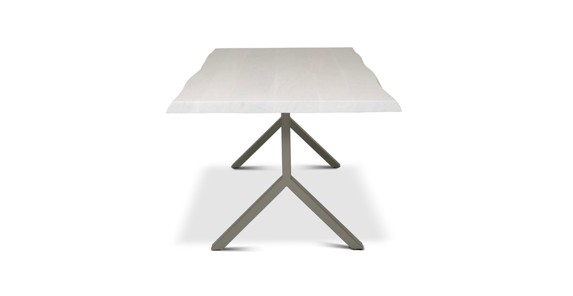 Orchard Pewter Aluminum Y Base Wooden Dining Table
