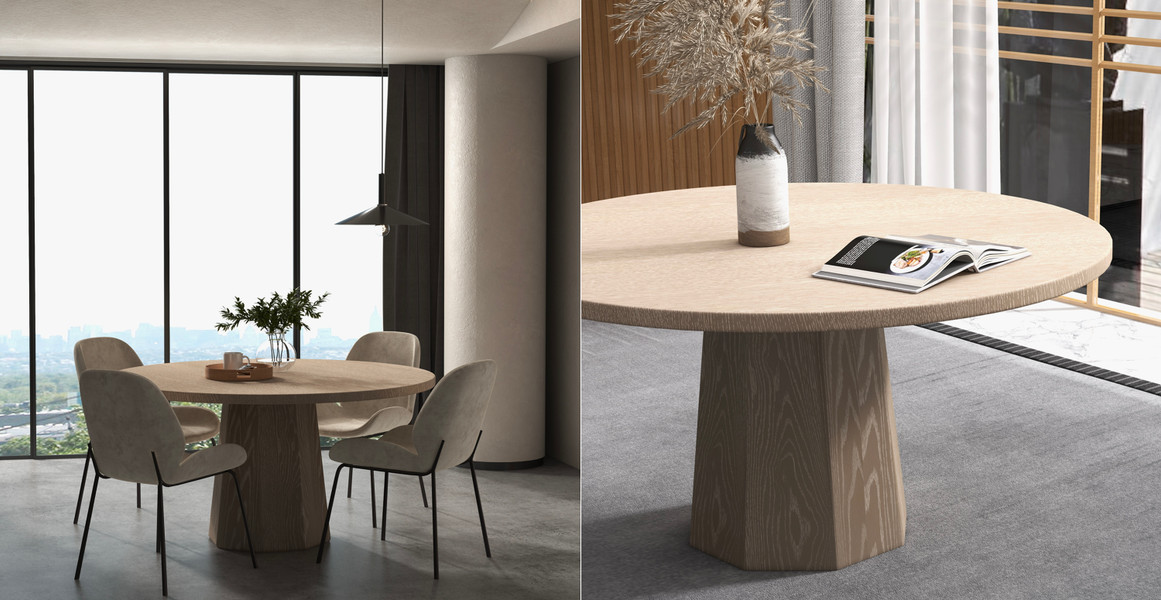 Columbus Modern Round Wood Dining Table