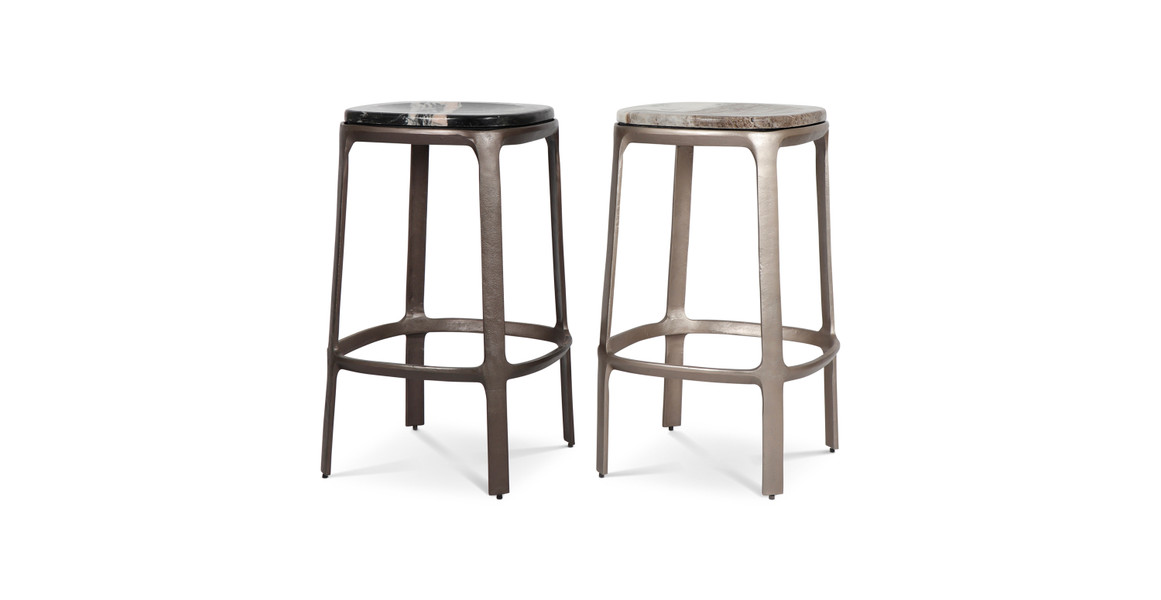 Wooster Marble Contemporary Counter Stool