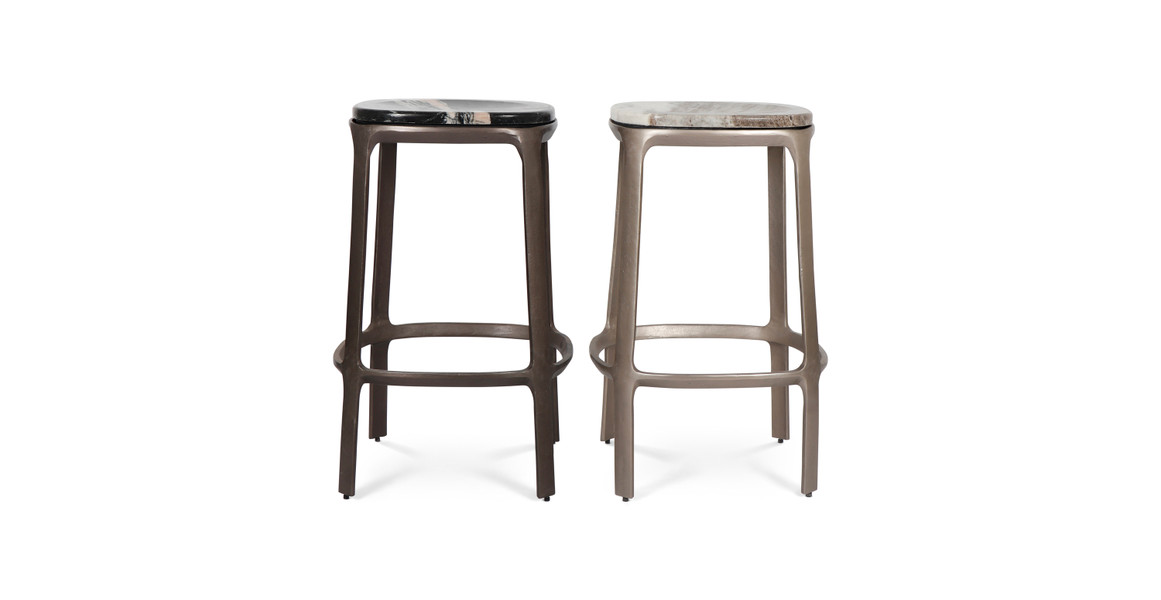 Wooster Marble Contemporary Counter Stool