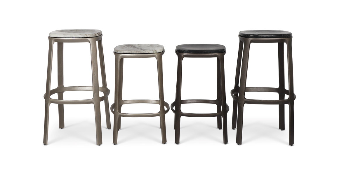 Wooster Marble Contemporary Counter Stool