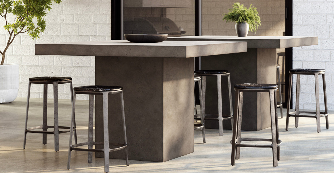 Wooster Marble Contemporary Counter Stool