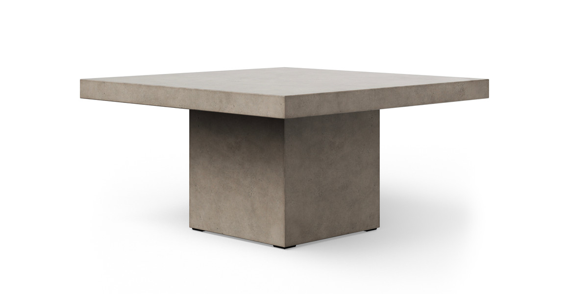 Fulton Brutalist Indoor/Outdoor 59" Square Concrete Dining Table
