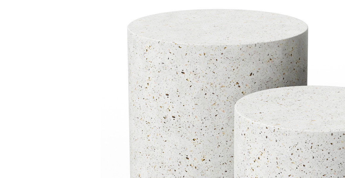 Fulton Brutalist Indoor/Outdoor Concrete Pedestal - Set of 2