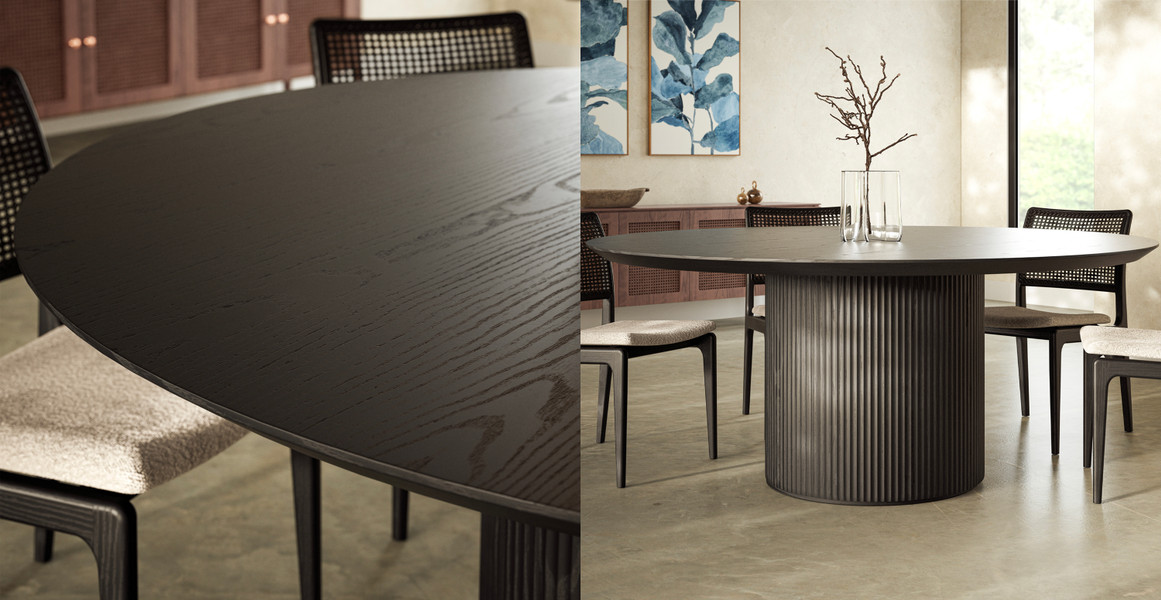 Portside Modern 71" Round Wood Dining Table