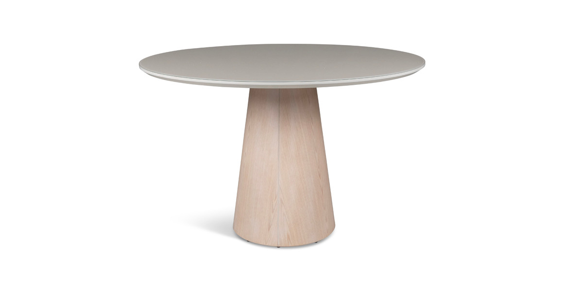 Japandi Glass Top Round Dining Table