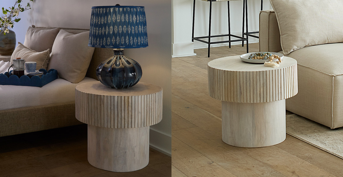 Kyra Mango Wood Round Side Table