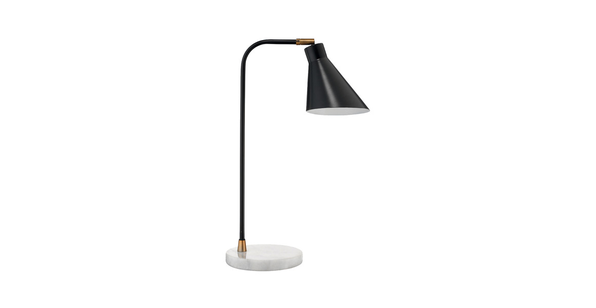 Zeno Marble Task Lamp with Iron Shade