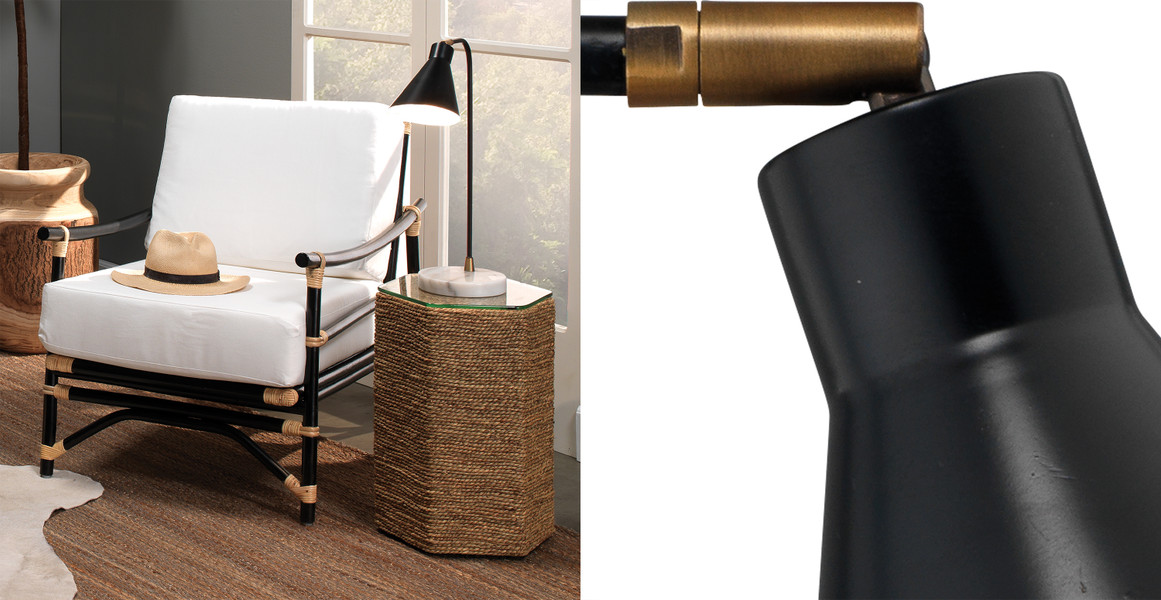 Zeno Marble Task Lamp with Iron Shade