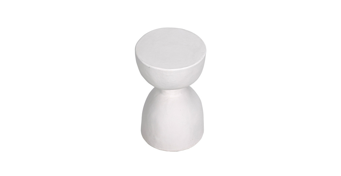 White Fiber Cement Hourglass Stool