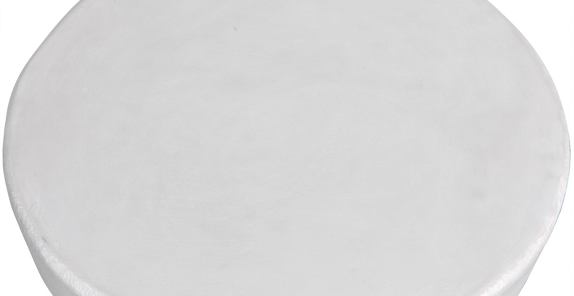 White Fiber Cement Hourglass Stool