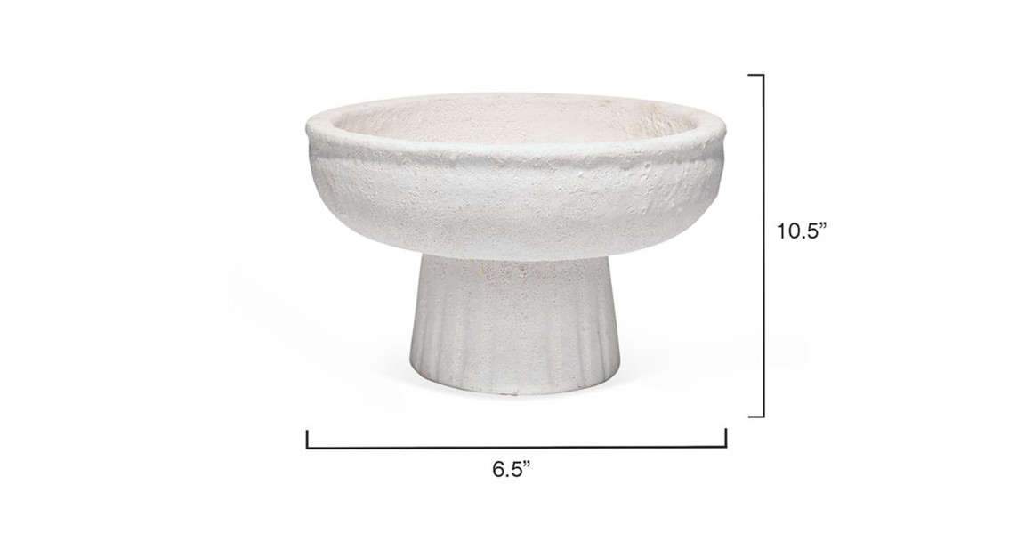 Coastal Modern Ceramic White Pedestal Bowl