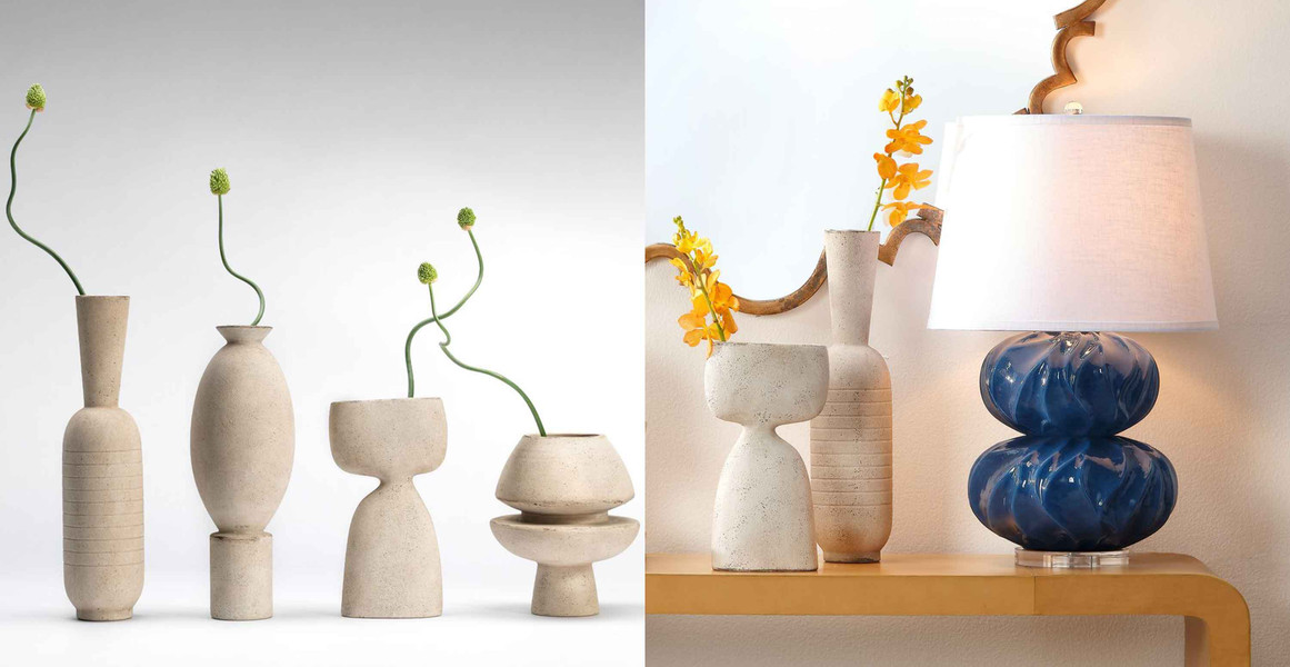 Organic Ceramic Cream Decorative Vase