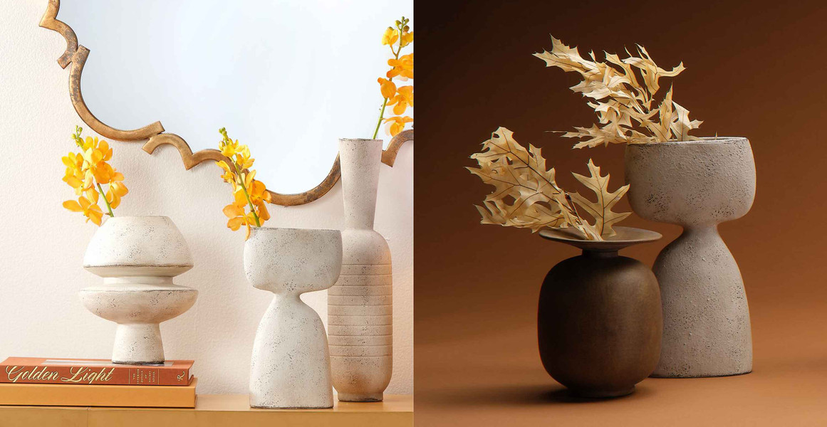 Organic Ceramic Cream Decorative Vase
