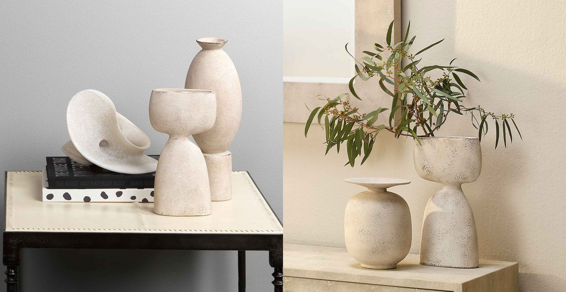 Organic Ceramic Cream Decorative Vase