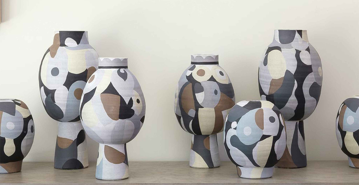 Contemporary Modern Ceramic Beige Vase