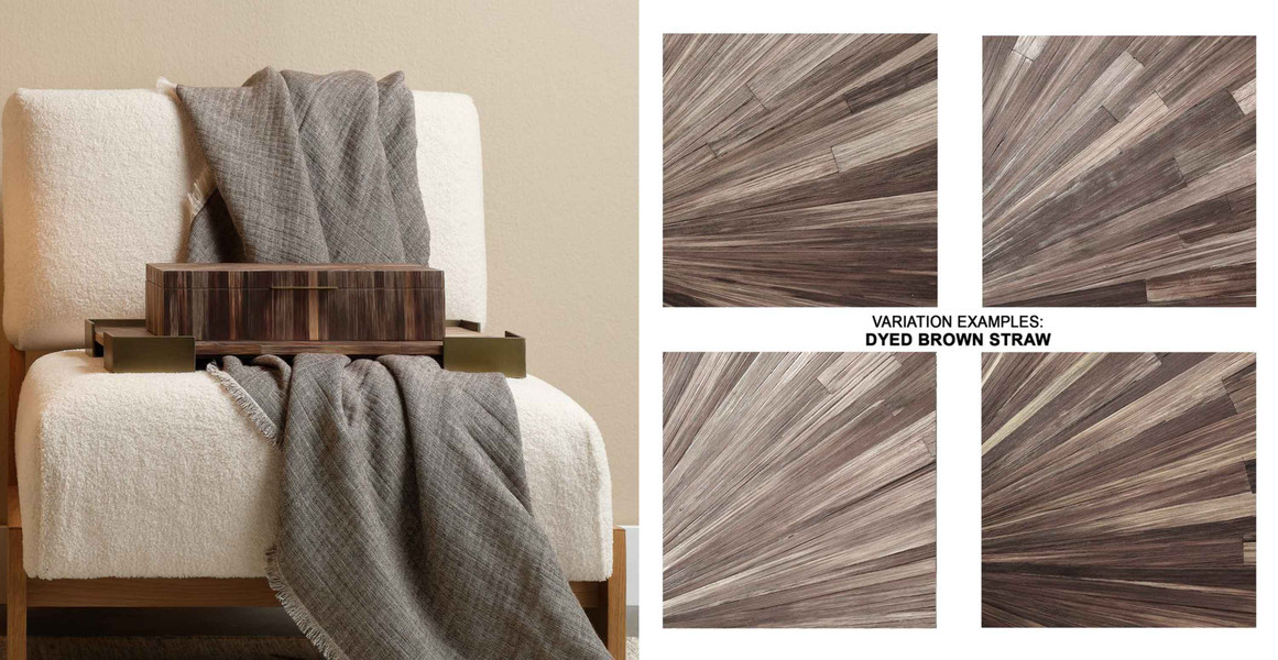 Glamour Traditional Straw MDF Marquetry Box