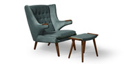 Papa Bear Chair & Ottoman - Walnut
