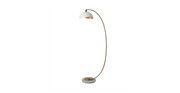 Luna Bella Chairside Arc Floor Lamp - 60', Weathered Brass, On/Off Step Switch, Marble Base