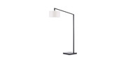 Stretch Chairside Arc Floor Lamp - 75', Matte Black, Step Switch, Rectangular marble base