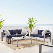 Shore Sunbrella® EEI-4313 Fabric Outdoor Patio Aluminum 3 Piece Set