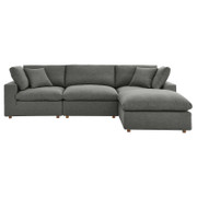 Commix Down Filled Overstuffed 4 Piece Sectional Sofa Set