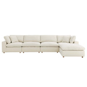 Commix EEI-3358 Down Filled Overstuffed 5 Piece Sectional Sofa Set