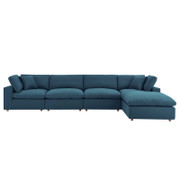 Commix EEI-3358 Down Filled Overstuffed 5 Piece Sectional Sofa Set