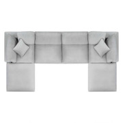 Commix Down Filled Overstuffed Performance Velvet 6-Piece Sectional Sofa