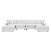 Commix Down Filled Overstuffed Performance Velvet 6-Piece Sectional Sofa