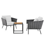 Stance EEI-3163 3-Piece Outdoor Patio Aluminum Sectional Sofa Set