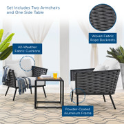 Stance EEI-3163 3-Piece Outdoor Patio Aluminum Sectional Sofa Set