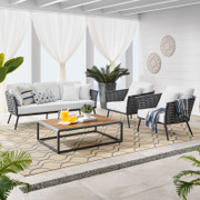 Stance 4-Piece Outdoor Patio Aluminum Sectional Sofa Set