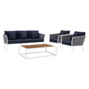 Stance EEI-3167 4-Piece Outdoor Patio Aluminum Sectional Sofa Set