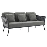 Stance EEI-3168 6-Piece Outdoor Patio Aluminum Sectional Sofa Set 
