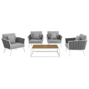 Stance 5-Piece Outdoor Patio Aluminum Sectional Sofa Set
