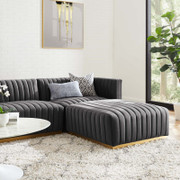 Conjure EEI-5844 Channel Tufted Performance Velvet 4-Piece Sectional Sofa