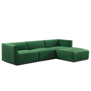 Conjure EEI-5766 Channel Tufted Performance Velvet 4-Piece Sectional Sofa