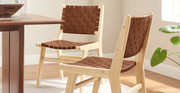 Saoirse Faux Leather Wood Dining Side Chair - Set of 2