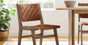 Saoirse Faux Leather Wood Dining Side Chair - Set of 2