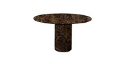 Colonna Fluted Round Travertine Dining Table