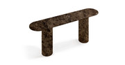 Colonna Fluted Long Travertine Console Table