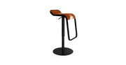 Lem Piston Italian Leather Adjustable Barstool - Black Base