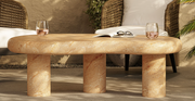 Madison Indoor/Outdoor Patio Faux Travertine Coffee Table