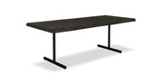 Orchard Black Aluminum T Base Wooden Dining Table