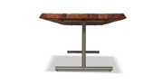 Orchard Pewter  Aluminum T Base Wooden Dining Table
