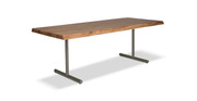 Orchard Pewter  Aluminum T Base Wooden Dining Table