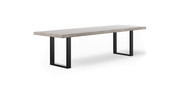 Orchard Black Aluminum U Base Wooden Dining Table