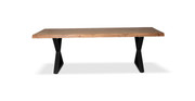Orchard Black Aluminum X Base Wooden Dining Table