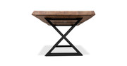 Orchard Black Aluminum X Base Wooden Dining Table